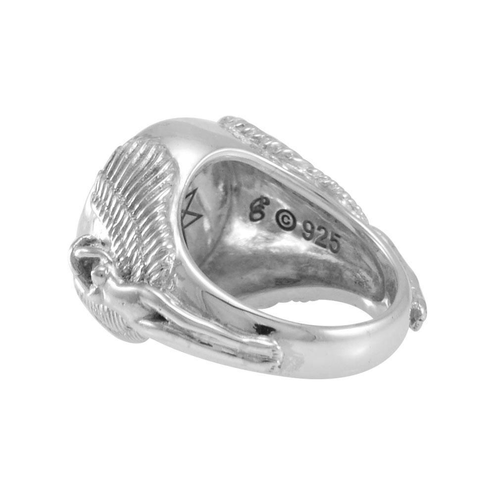 Angel Talisman Occult Small Sterling Silver Ring TRI2155
