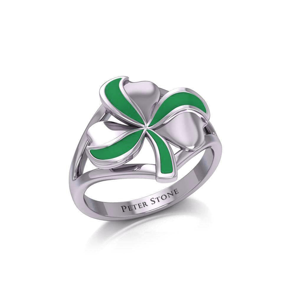 Spring of luck and happiness Sterling Silver Shamrock Ring TRI2258