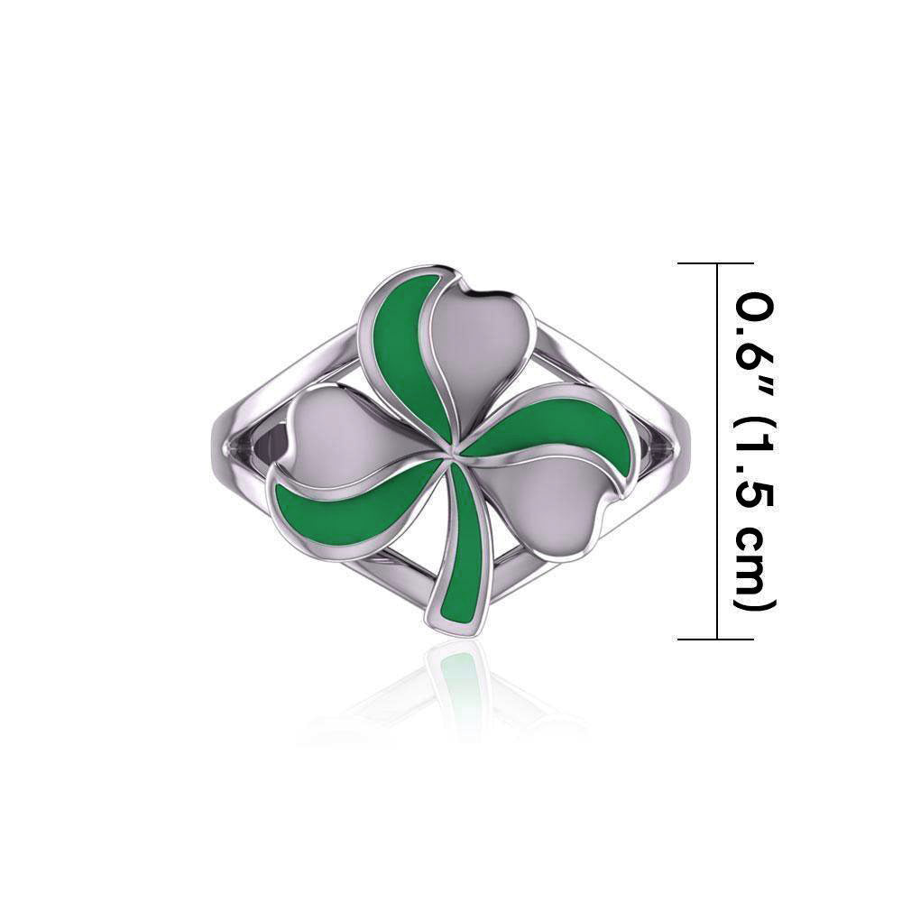 Spring of luck and happiness Sterling Silver Shamrock Ring TRI2258