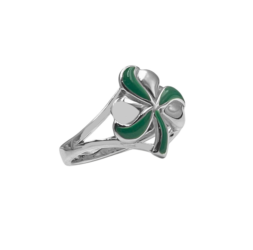 Spring of luck and happiness Sterling Silver Shamrock Ring TRI2258