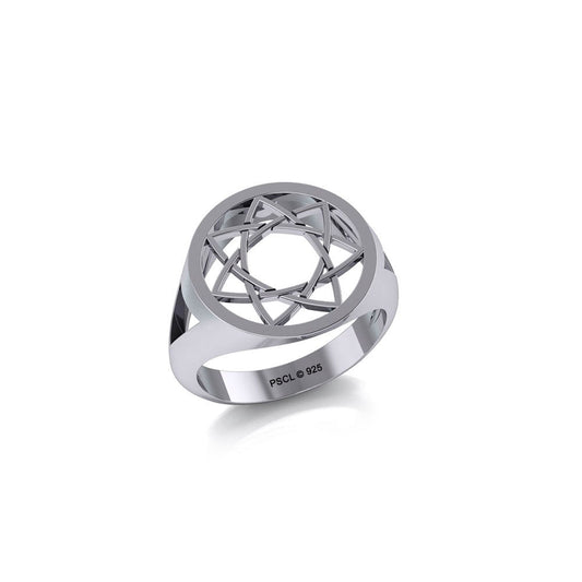 Elven Star Hollow Silver Ring TRI2260