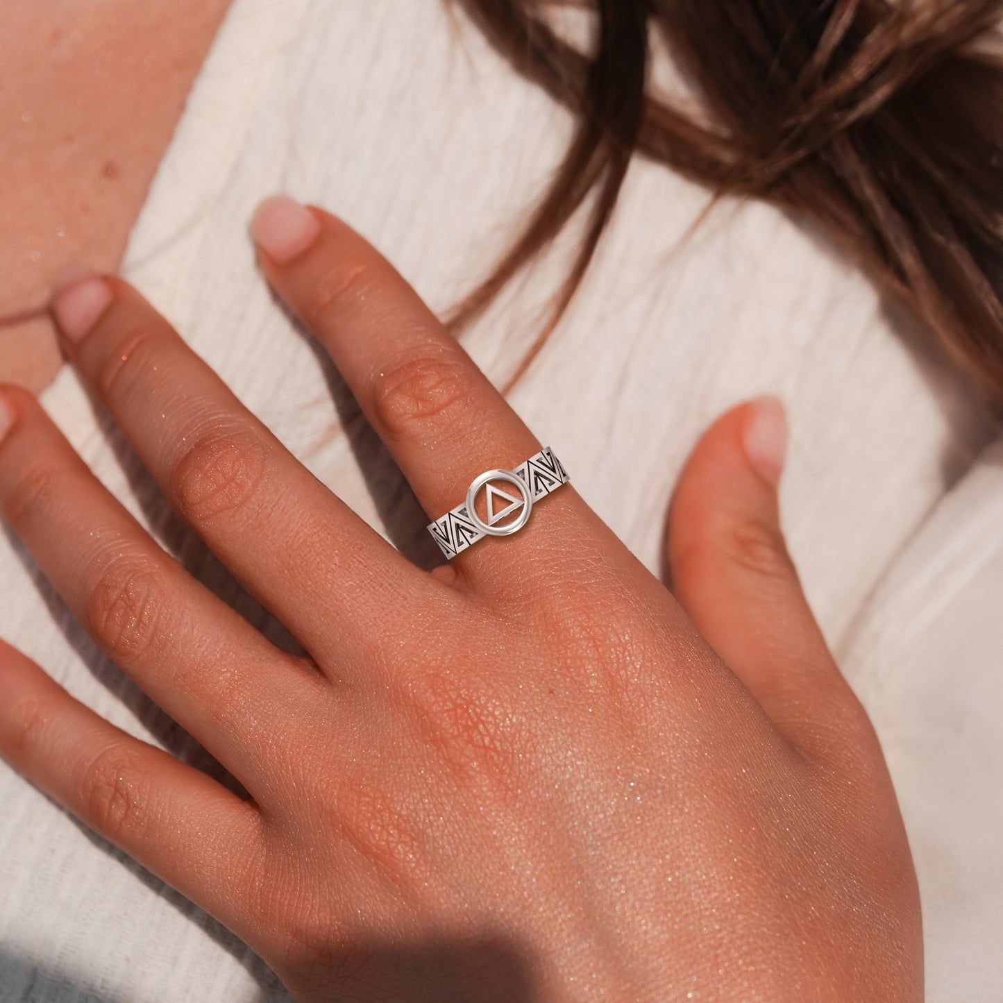 Recovery Silver Band Ring TRI2269