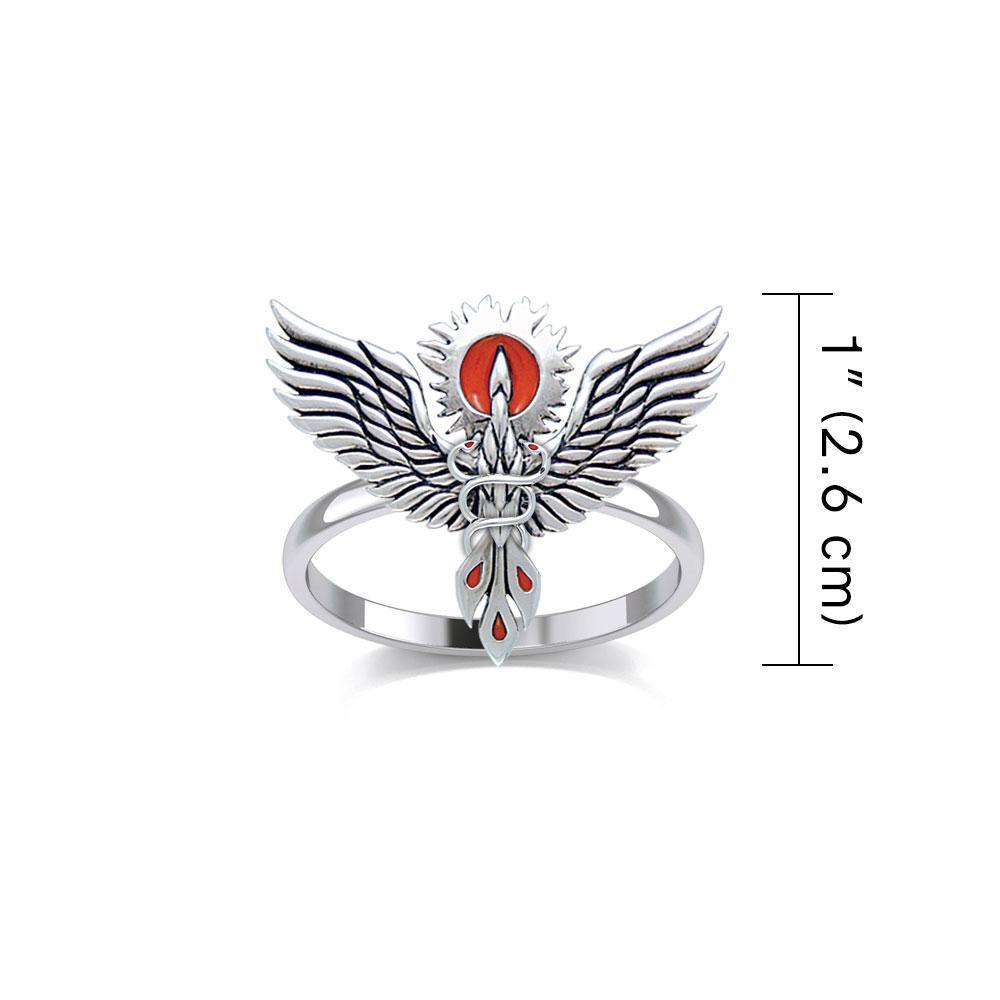 Mythical Phoenix Silver Ring with Enamel TRI2280