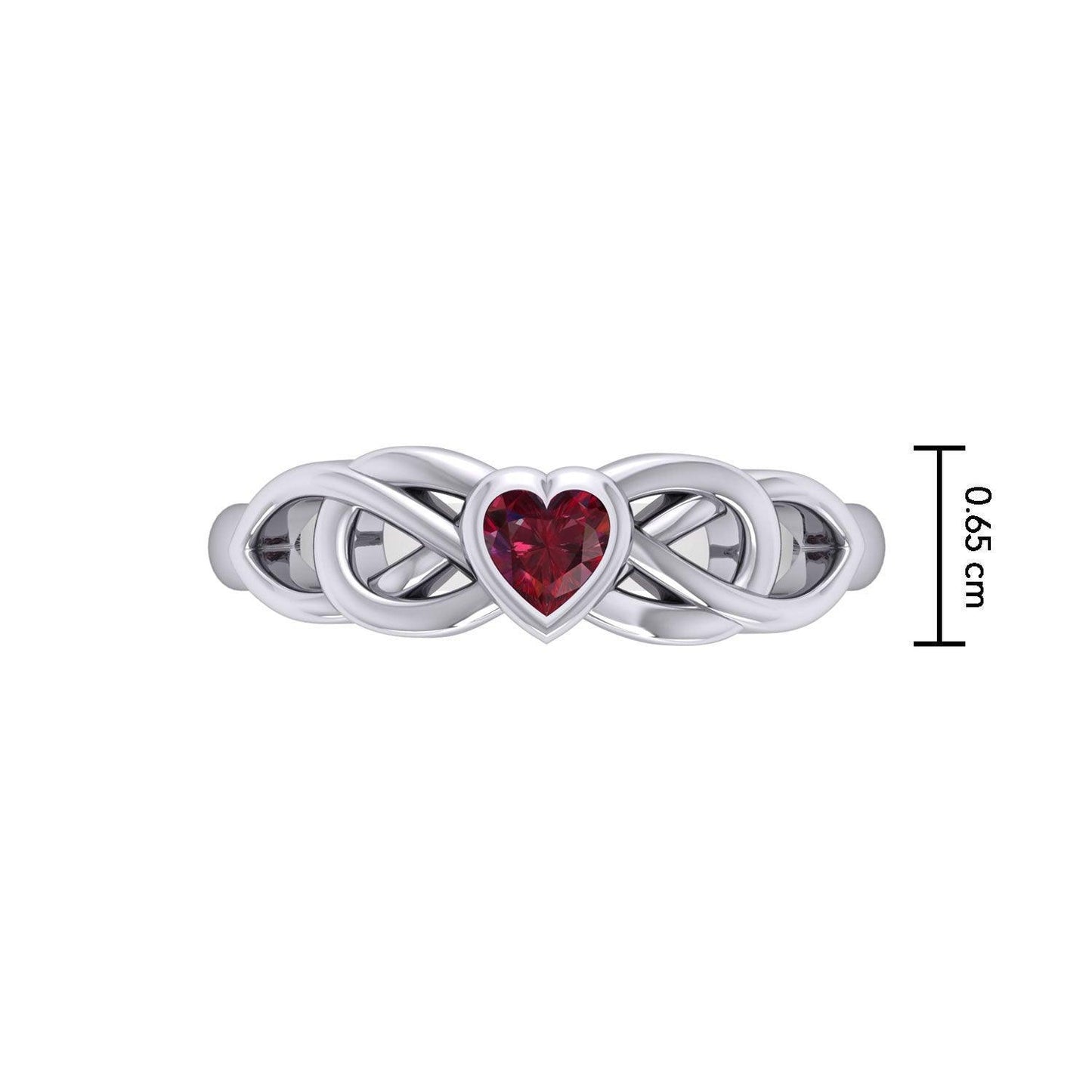 Celtic Knotwork Ring With Heart Gemstone TRI2306