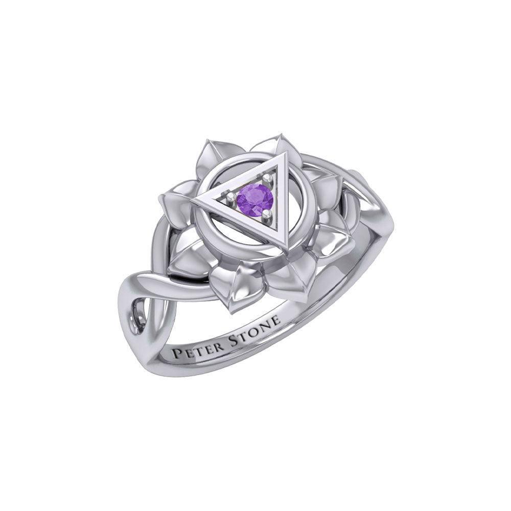 Manipura Solar Plexus Chakra with Celtic Designs Sterling Silver Ring TRI2338