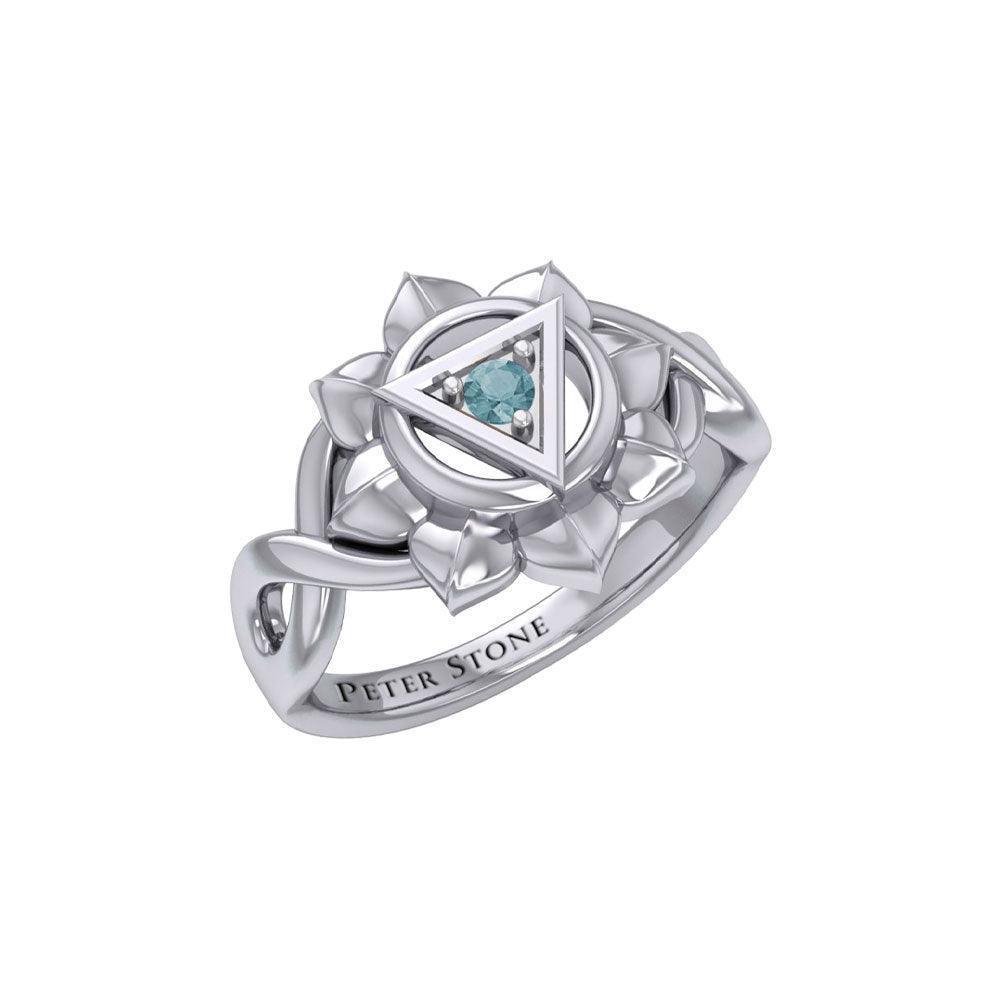 Manipura Solar Plexus Chakra with Celtic Designs Sterling Silver Ring TRI2338