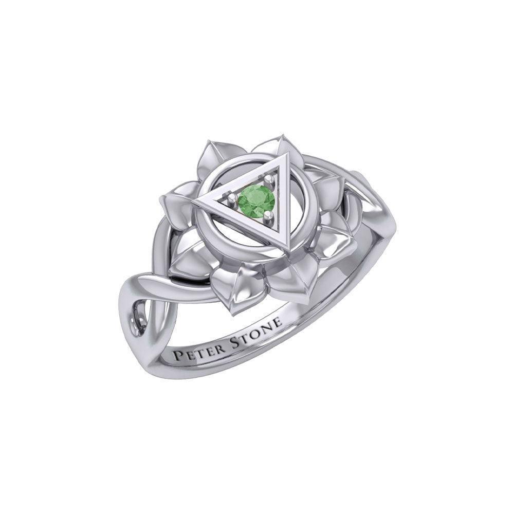 Manipura Solar Plexus Chakra with Celtic Designs Sterling Silver Ring TRI2338