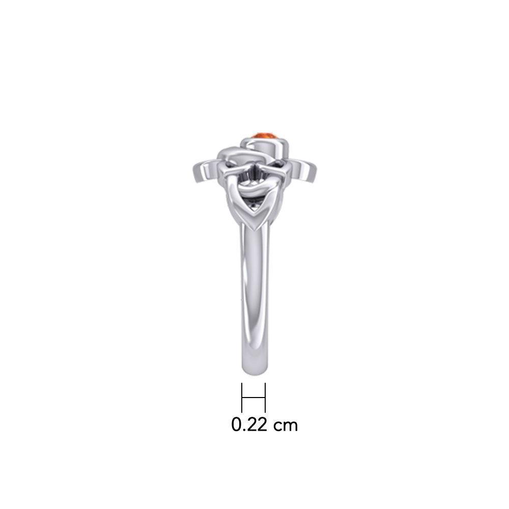 Svadhisthana Sacral Chakra with Celtic Designs Sterling Ring TRI2350