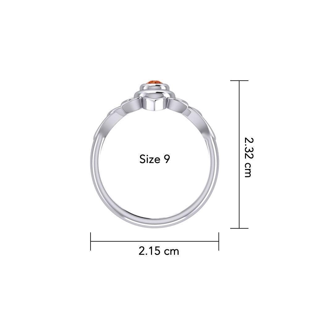 Svadhisthana Sacral Chakra with Celtic Designs Sterling Ring TRI2350