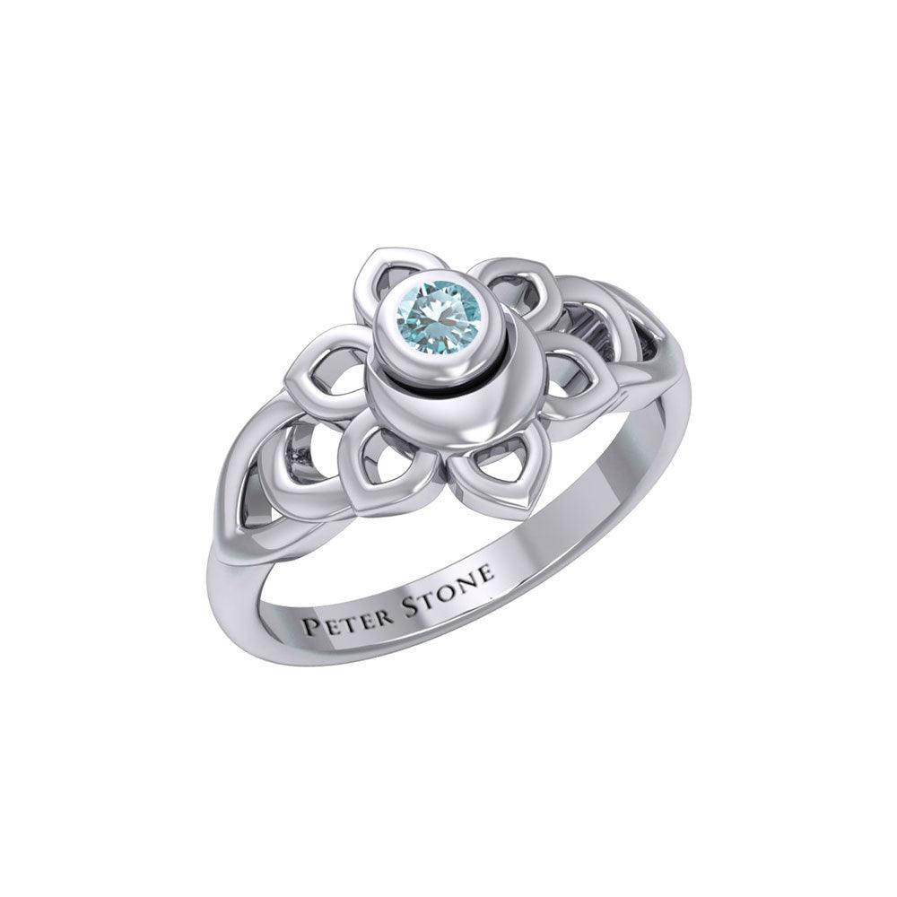 Svadhisthana Sacral Chakra with Celtic Designs Sterling Ring TRI2350