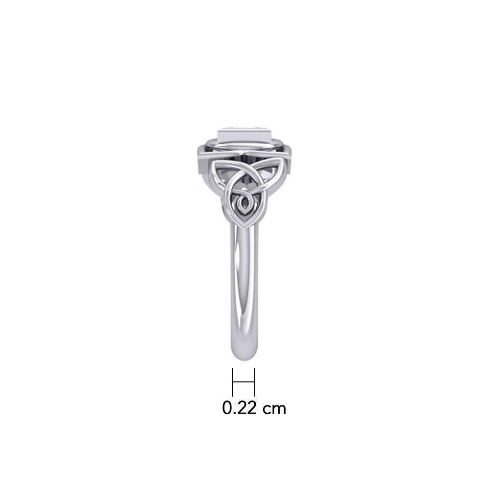 Muladhara Root Chakra with Celtic Designs Sterling Silver Ring TRI2351