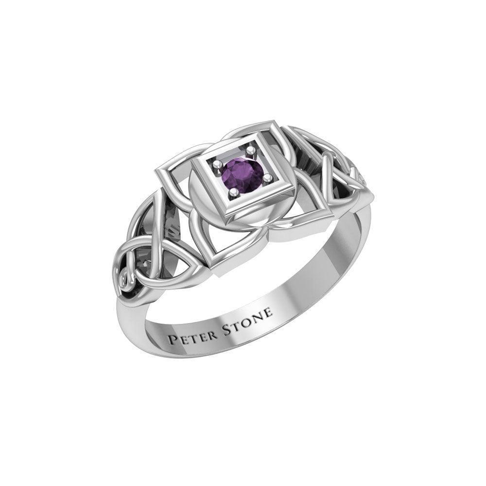 Muladhara Root Chakra with Celtic Designs Sterling Silver Ring TRI2351