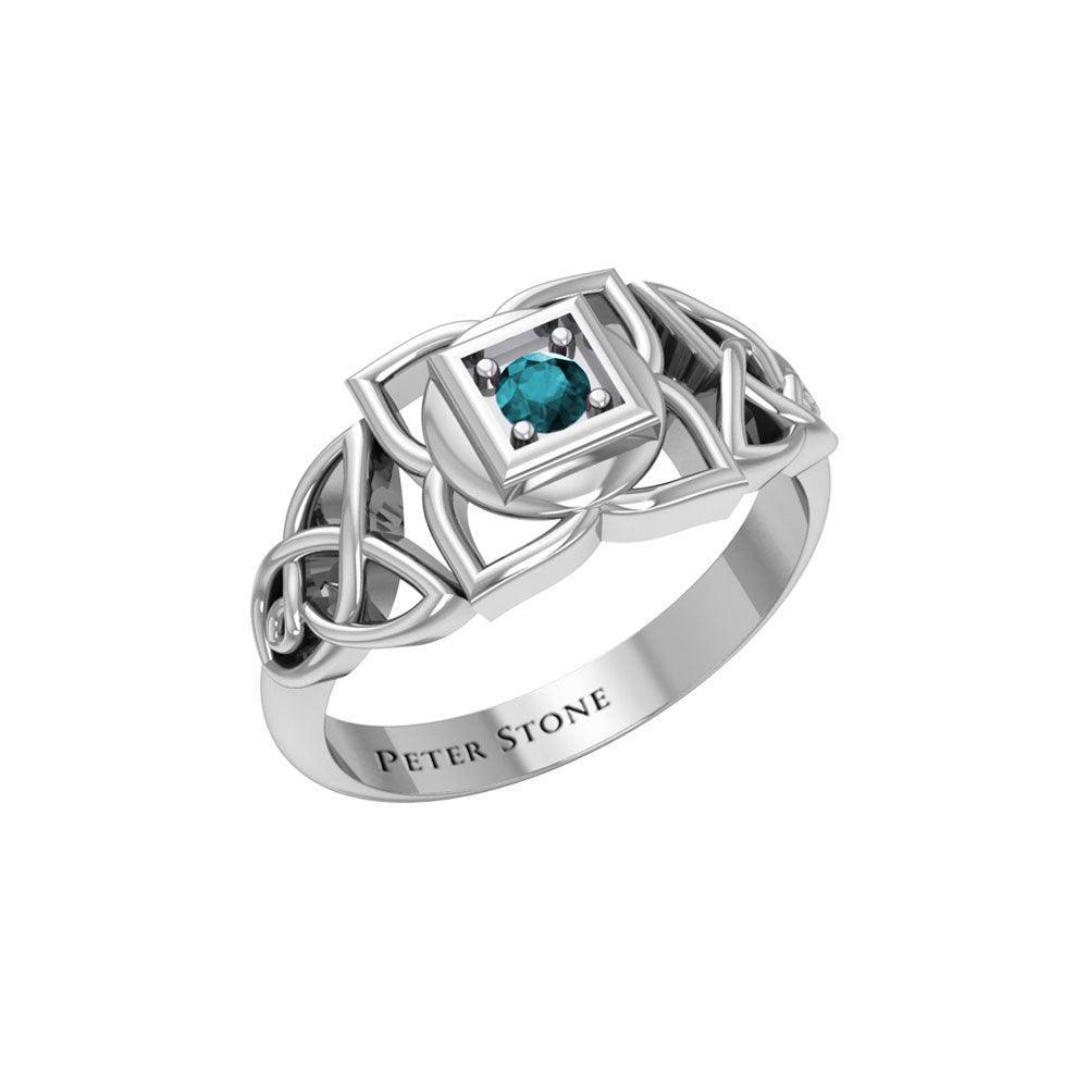 Muladhara Root Chakra with Celtic Designs Sterling Silver Ring TRI2351