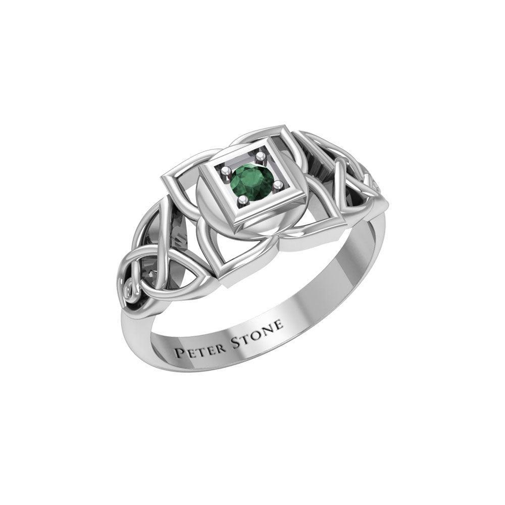 Muladhara Root Chakra with Celtic Designs Sterling Silver Ring TRI2351