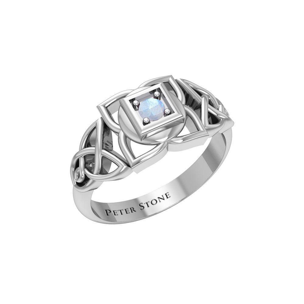 Muladhara Root Chakra with Celtic Designs Sterling Silver Ring TRI2351