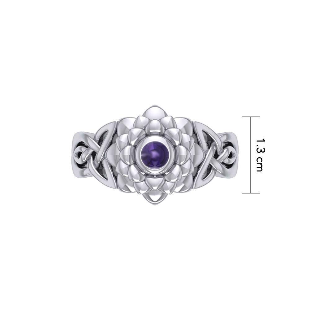 Sahasrara Crown Chakra with Celtic Designs Sterling Silver Ring TRI2352