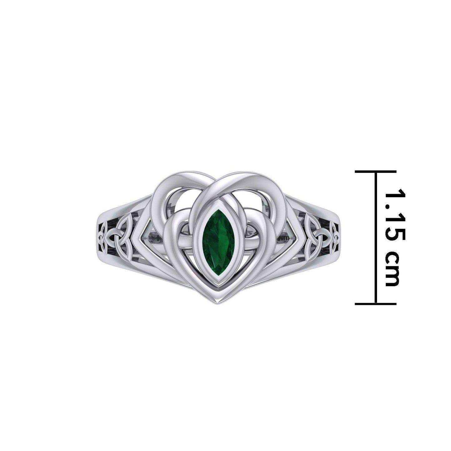 Celtic Knotwork Heart Ring With Gemstone TRI2380