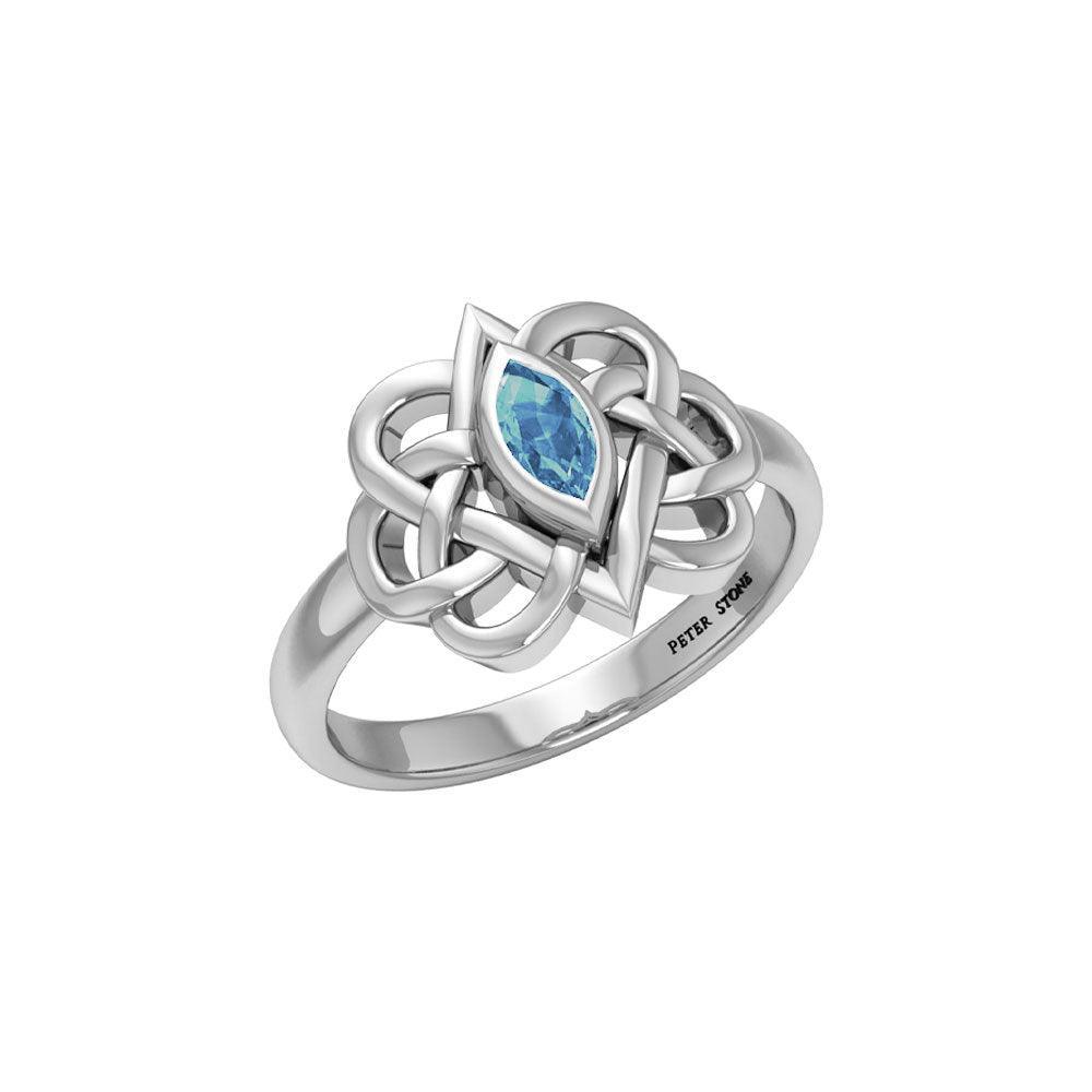 Celtic Double Heart And Infinity With Gemstone TRI2388