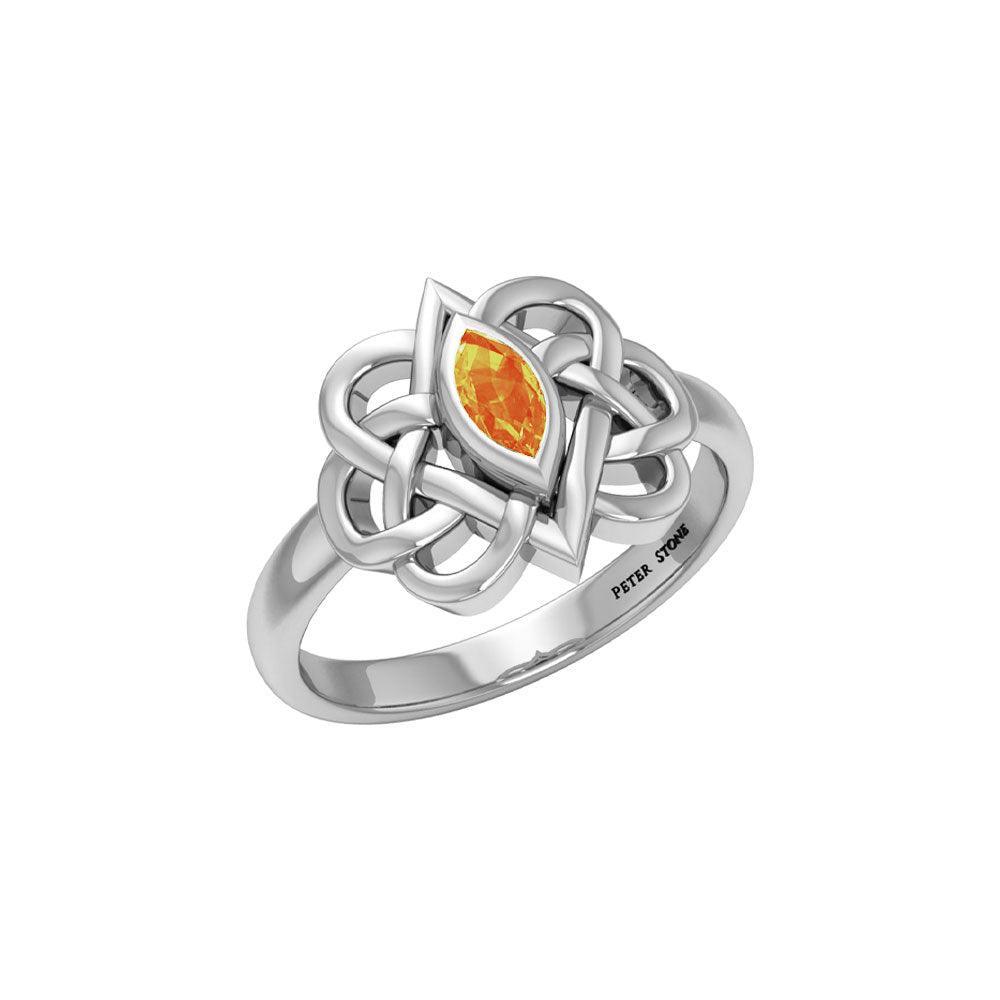 Celtic Double Heart And Infinity With Gemstone TRI2388