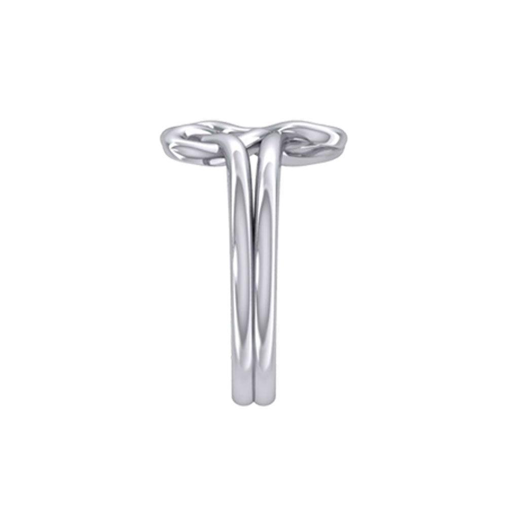 Double Celtic Heart Silver Ring TRI2391