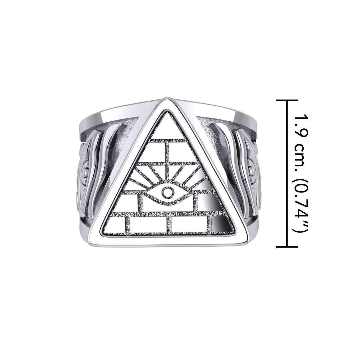 Eye of Providence Silver Ring With Eye of Horus Side TRI2412