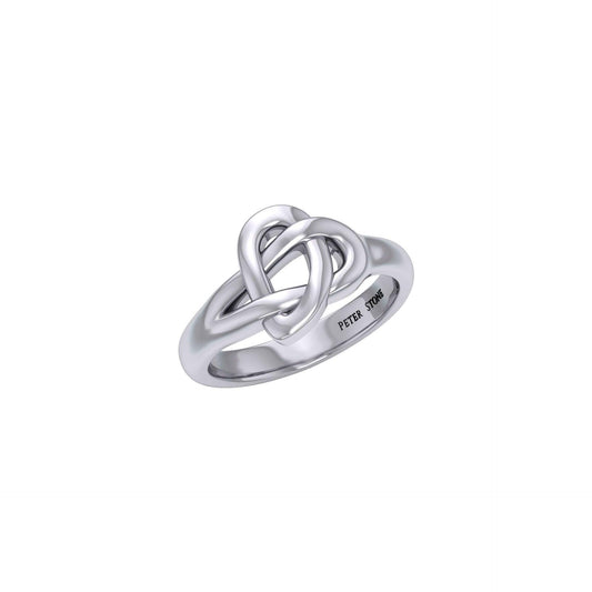 Peter Stone Jewelry Sterling Silver Celtic Heart Ring - Timeless Elegance and Symbolic Beauty for Your Fingers TRI2418 - Wholesale Jewelry