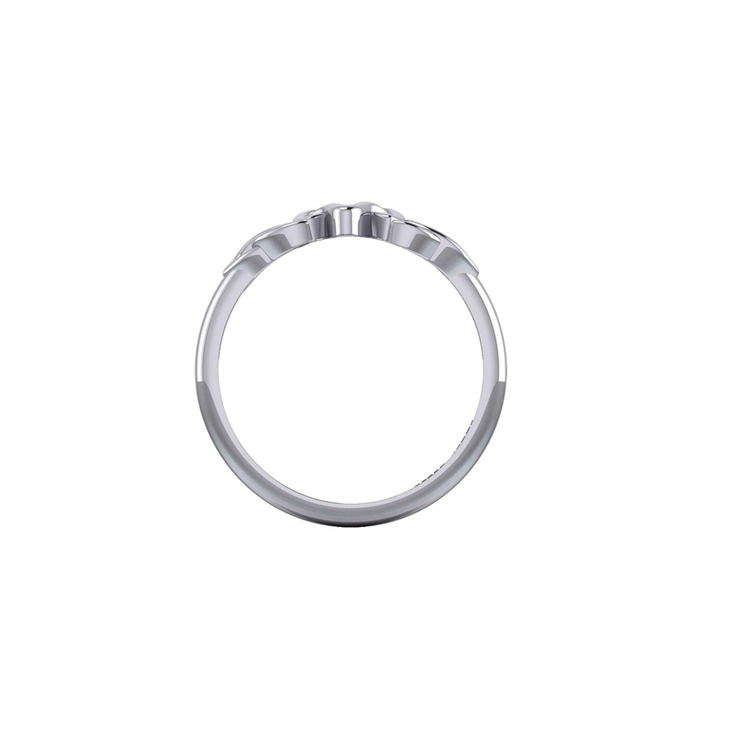 Peter Stone Jewelry Sterling Silver Celtic Wolf Ring - Majestic Symbolism and Craftsmanship for a Bold Statement TRI2419 - peterstone.dropshipping