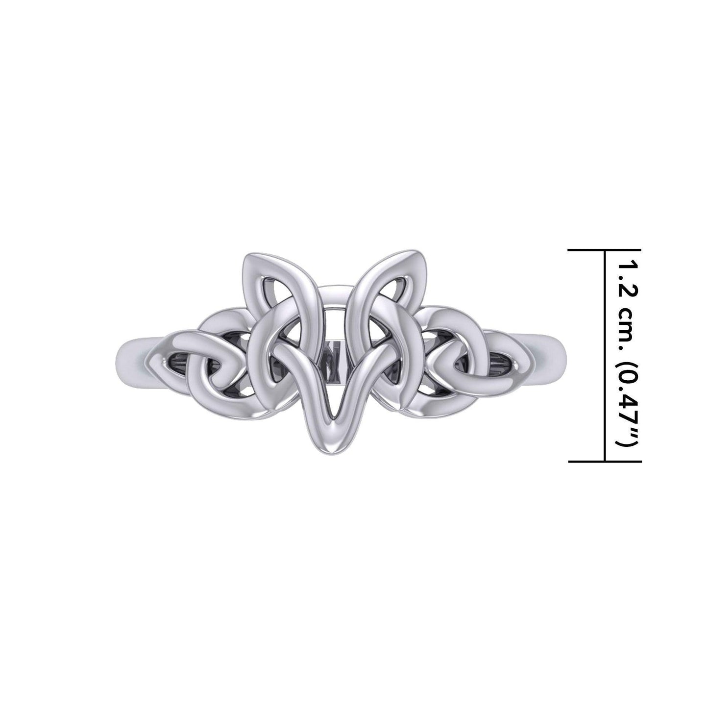 Peter Stone Jewelry Sterling Silver Celtic Wolf Ring - Majestic Symbolism and Craftsmanship for a Bold Statement TRI2419 - peterstone.dropshipping