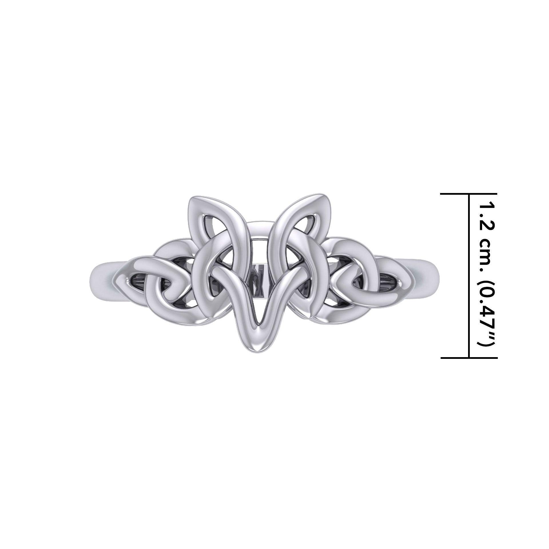 Peter Stone Jewelry Sterling Silver Celtic Wolf Ring - Majestic Symbolism and Craftsmanship for a Bold Statement TRI2419 - peterstone.dropshipping