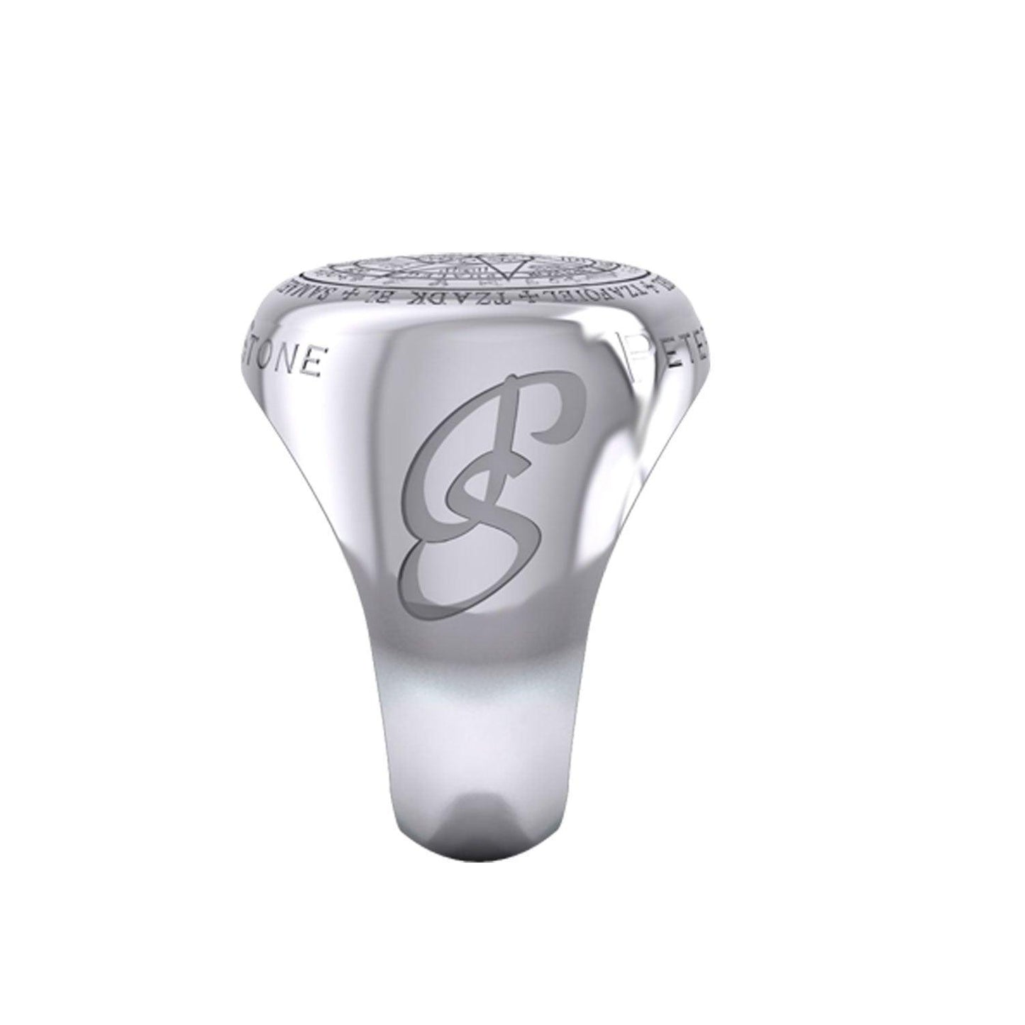 Peter Stone Sigil of Seven Archangels Inspired Silver Ring TRI2420