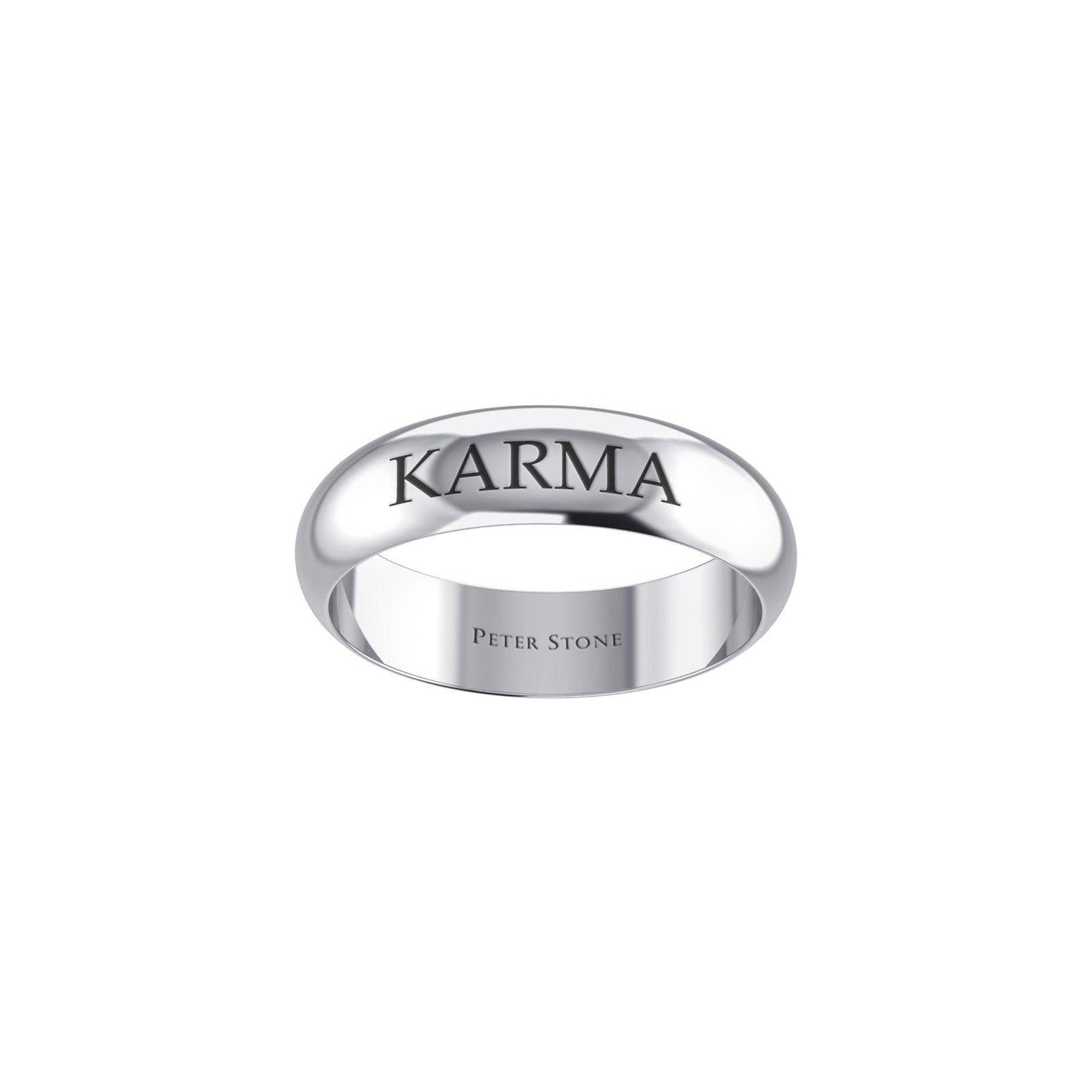 Karma Silver Band Ring TRI2421