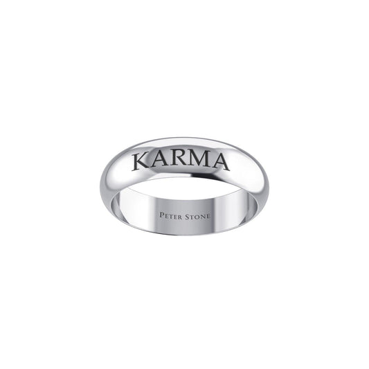 Karma Silver Band Ring TRI2421 - peterstone.dropshipping