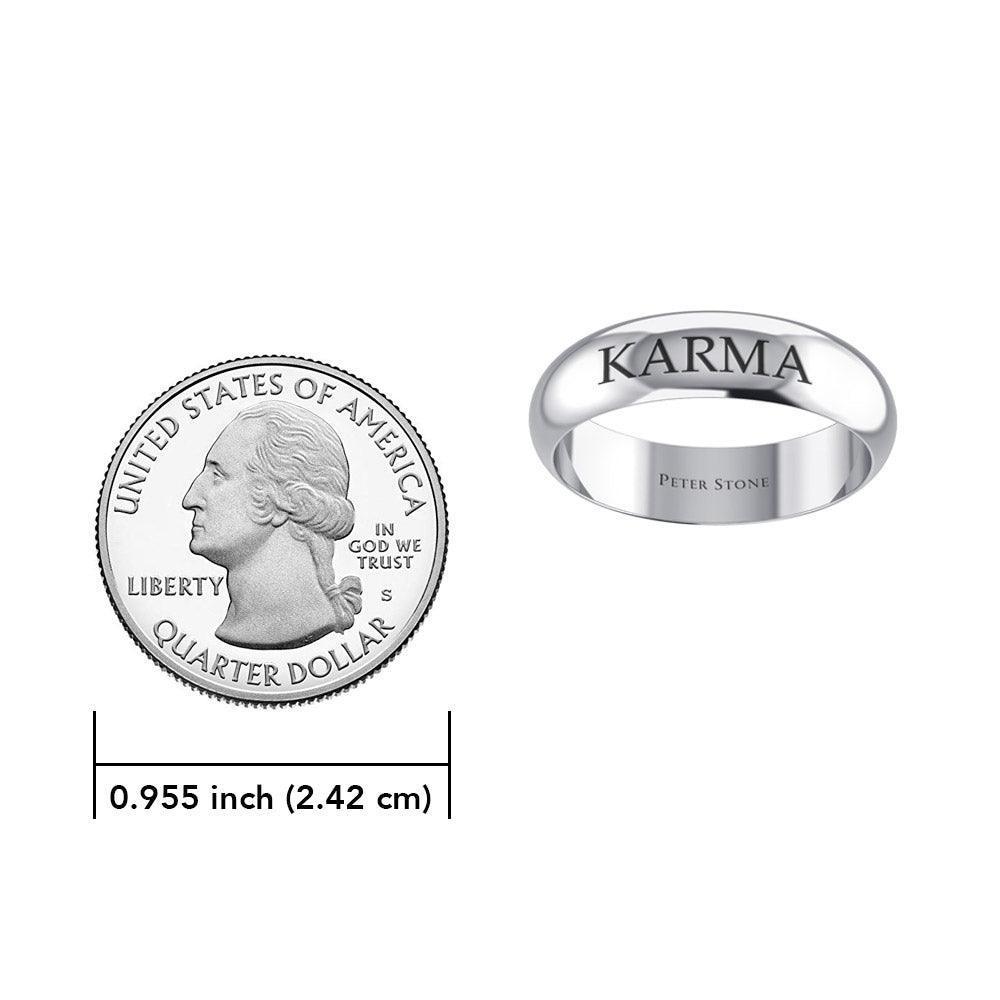 Karma Silver Band Ring TRI2421