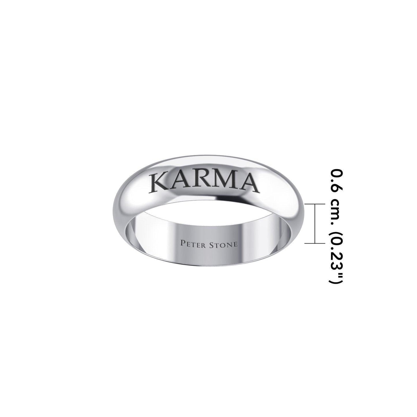 Karma Silver Band Ring TRI2421