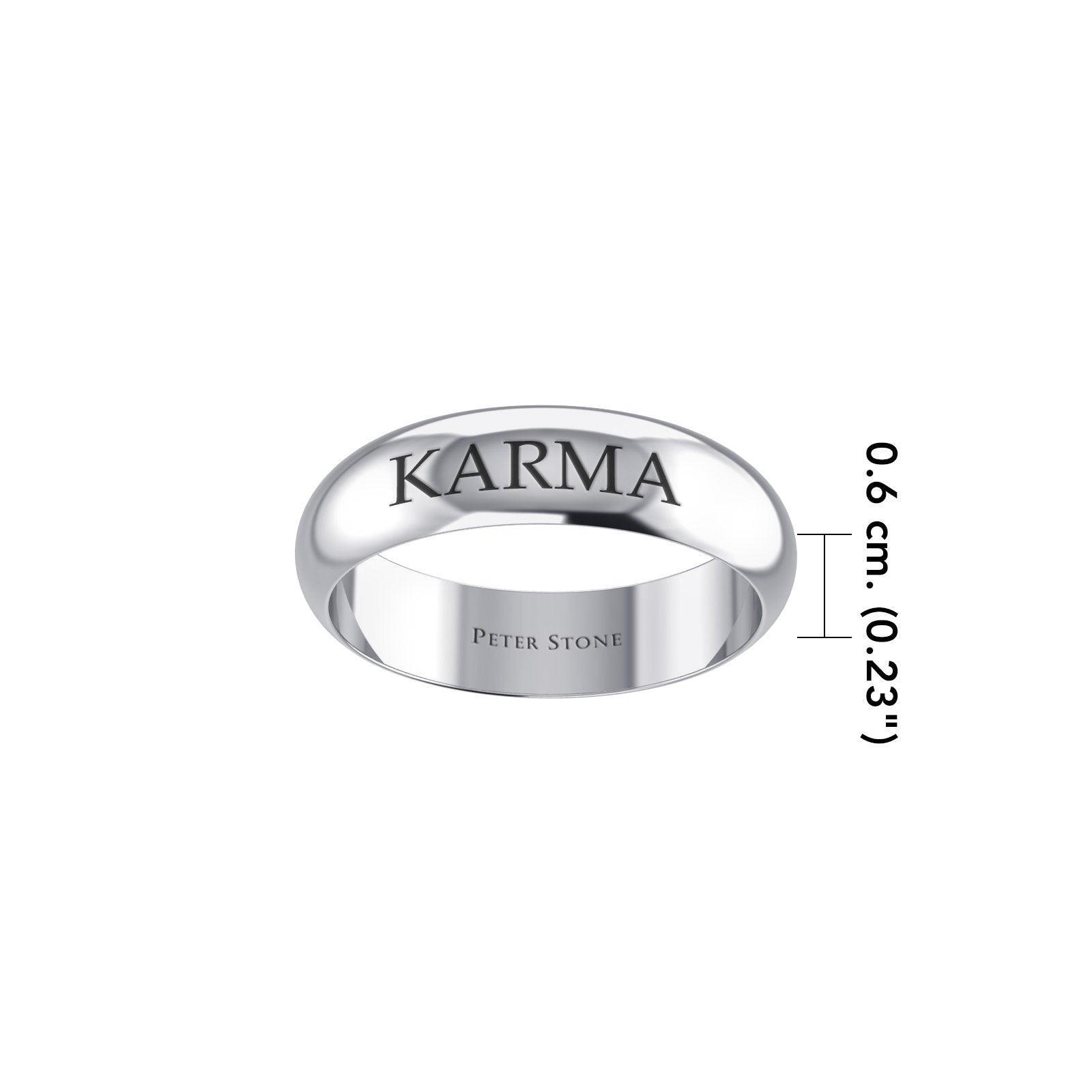 Karma Silver Band Ring TRI2421