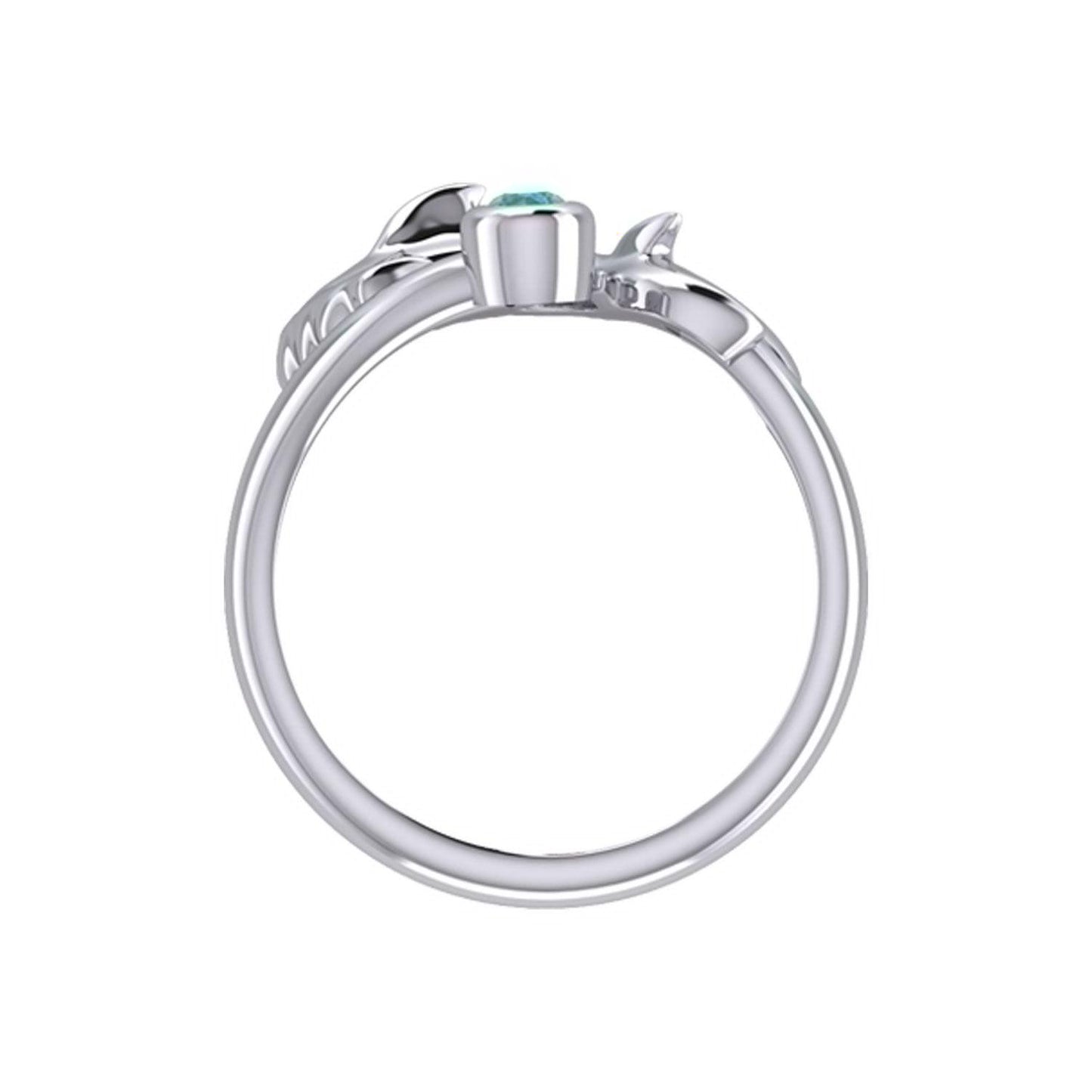 Hammerhead Shark Silver Ring with Gemstone TRI2427