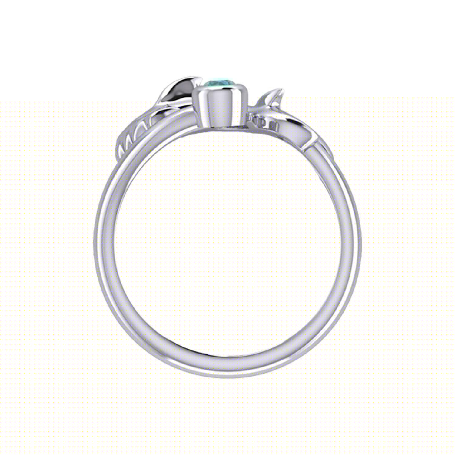 Hammerhead Shark Silver Ring with Gemstone TRI2427