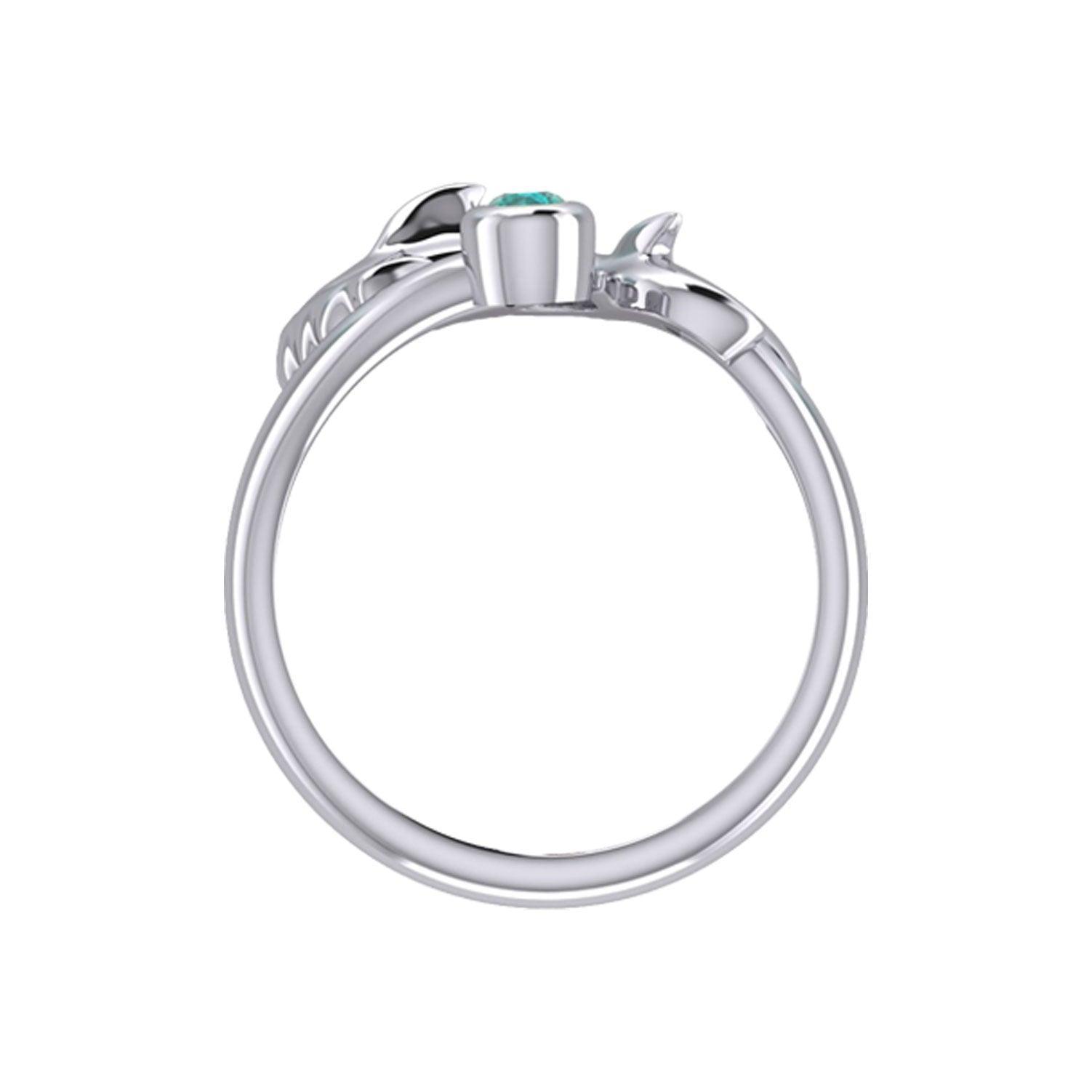 Hammerhead Shark Silver Ring with Gemstone TRI2427