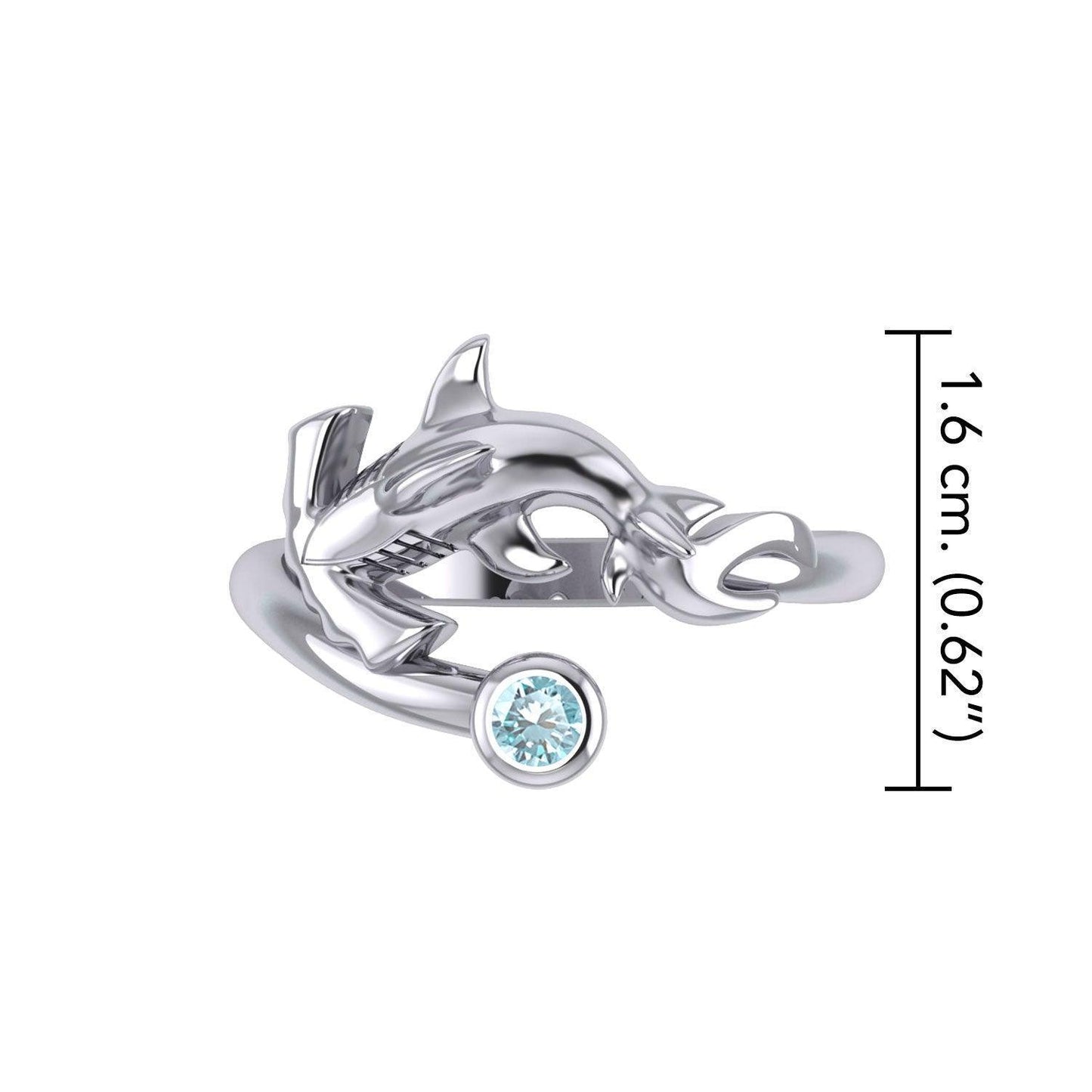 Hammerhead Shark Silver Ring with Gemstone TRI2427