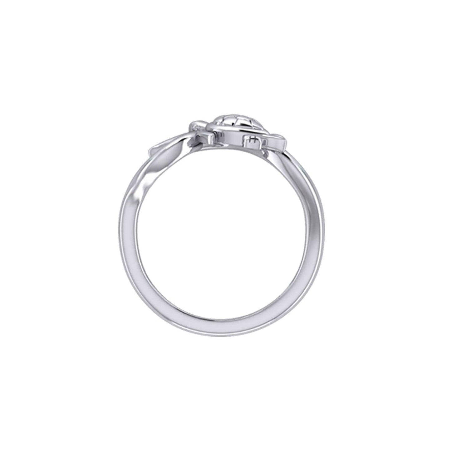 Turtle with Wave Silver Ring TRI2429 - peterstone.dropshipping