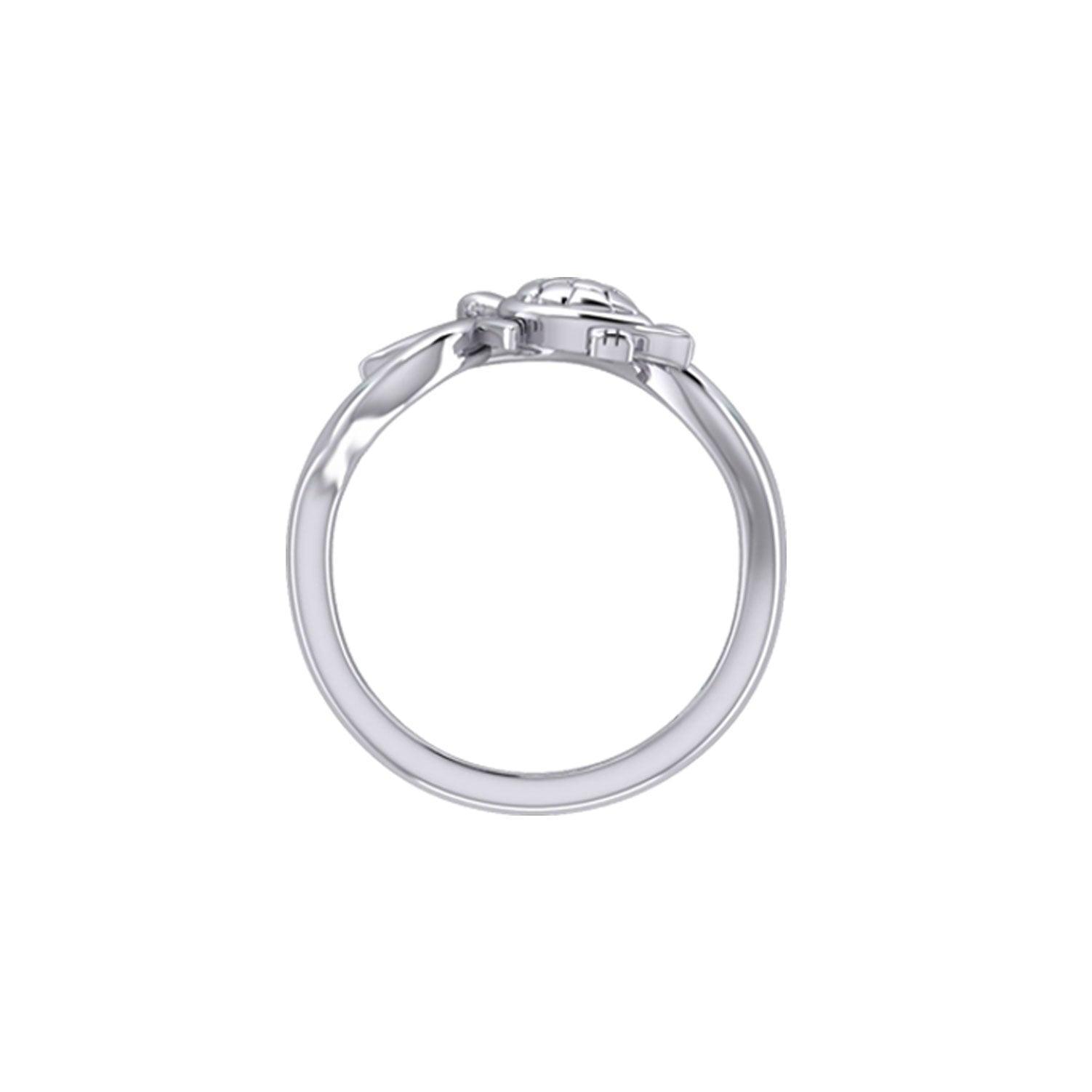 Turtle with Wave Silver Ring TRI2429 - peterstone.dropshipping