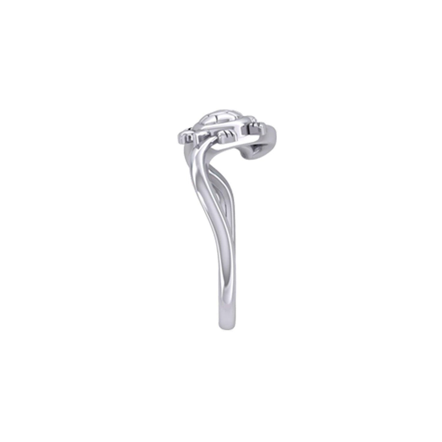 Turtle with Wave Silver Ring TRI2429