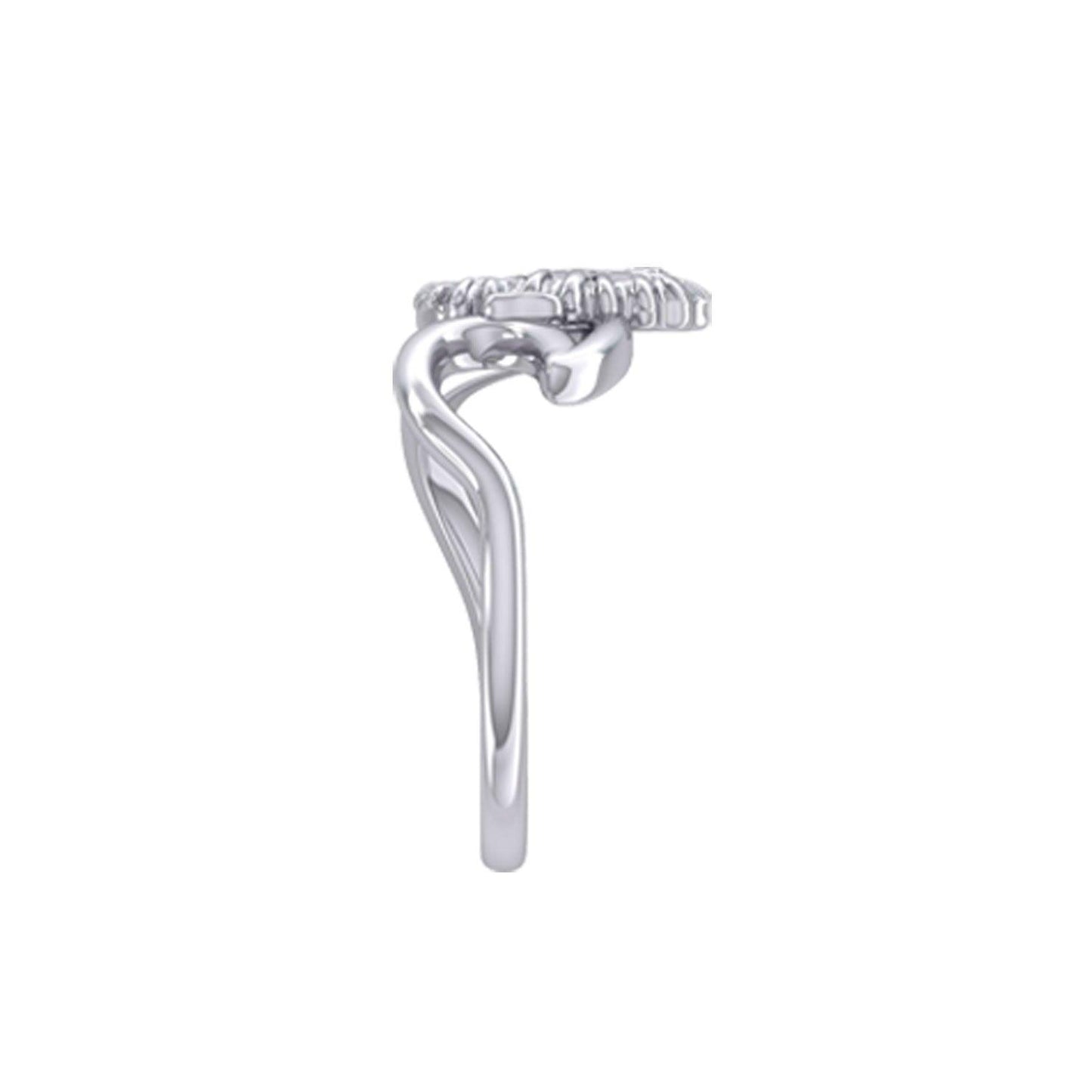 Seahorse with Wave Silver Ring TRI2430
