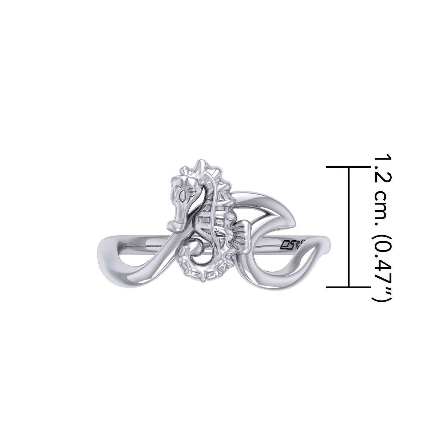 Seahorse with Wave Silver Ring TRI2430
