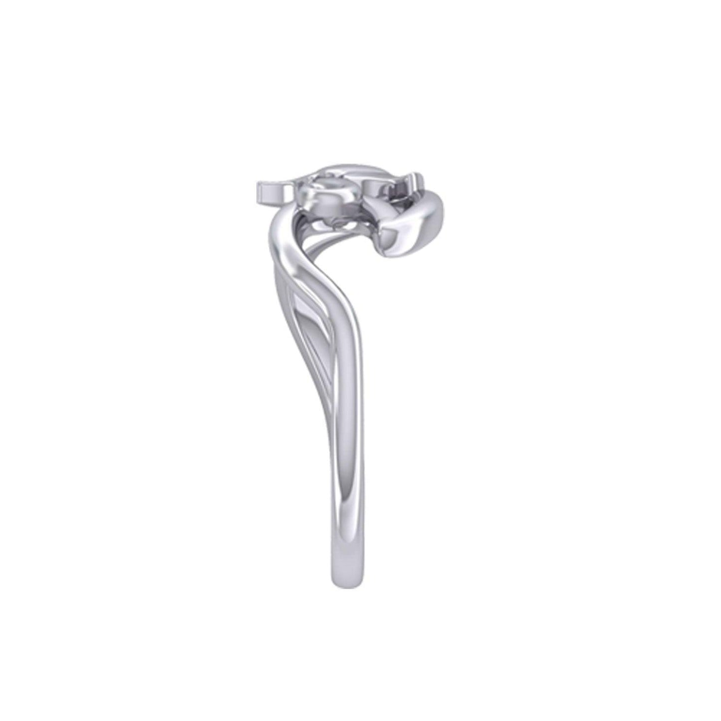 Manta Ray With Wave Silver Ring TRI2432
