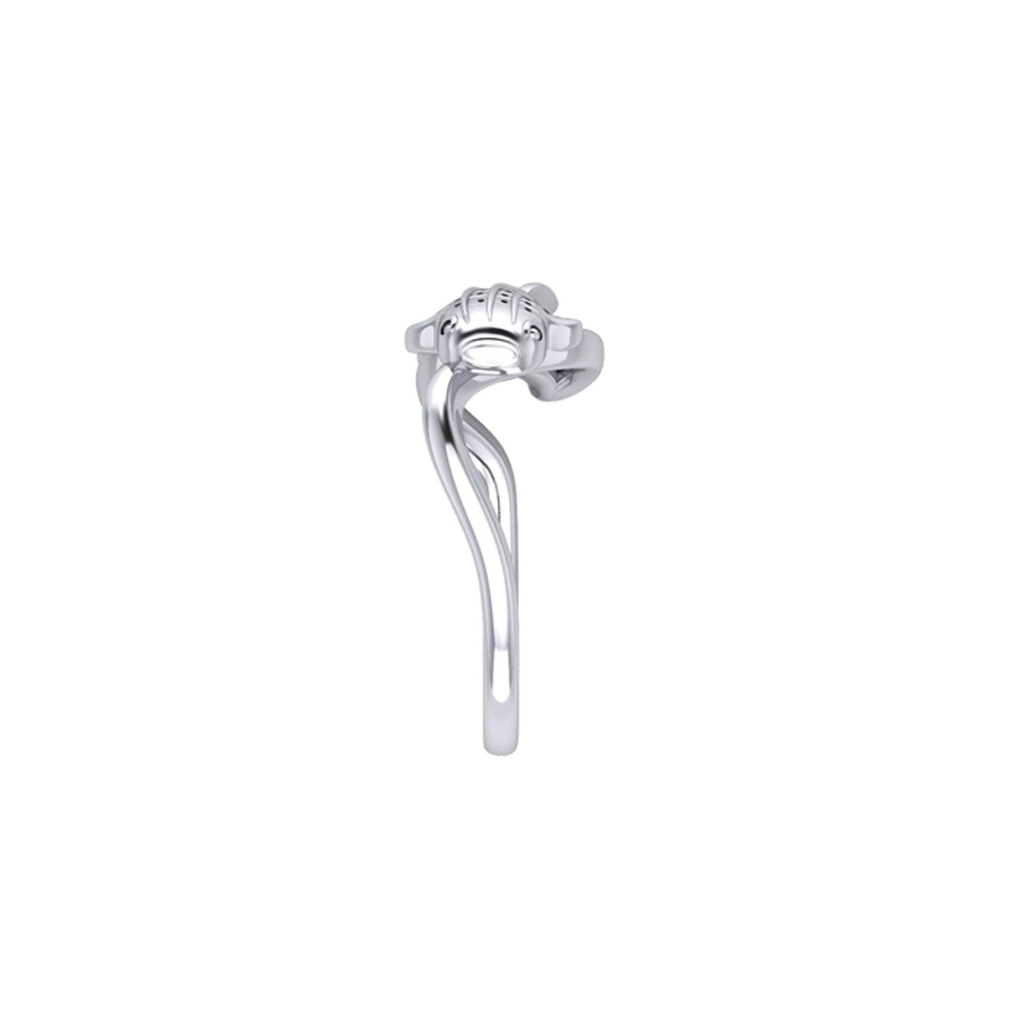 Whale Shark with Wave Silver Wrap Ring TRI2433 - Wholesale Jewelry