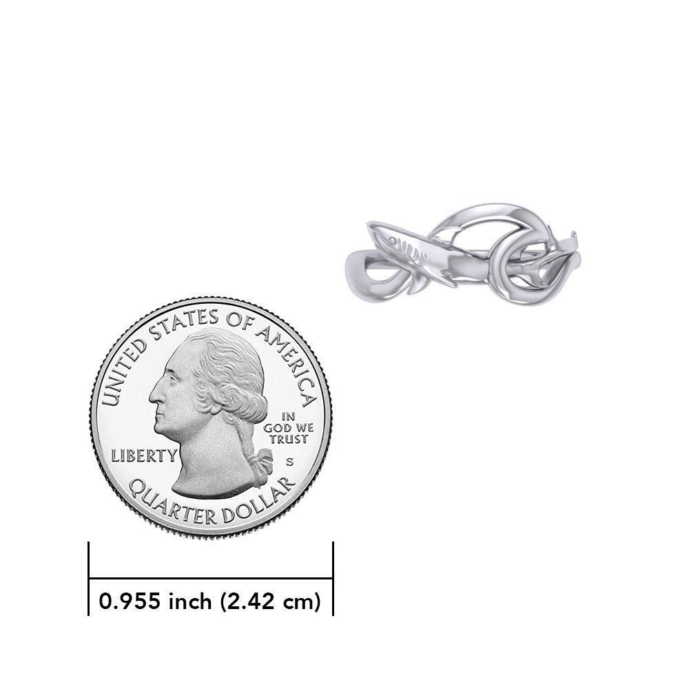 Shark with Wave Silver Ring TRI2435