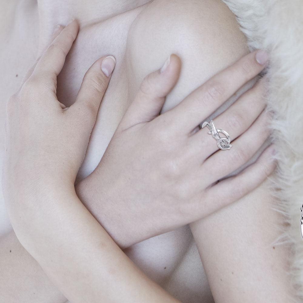 Shark with Wave Silver Ring TRI2435