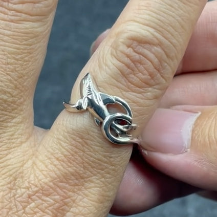 Shark with Wave Silver Ring TRI2435
