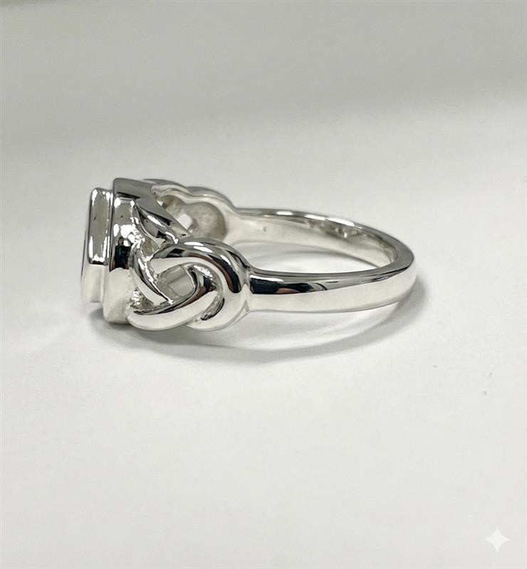 The Large Celtic Sterling Silver Ring with the NA Recovery Symbol Inlay Stone TRI2439